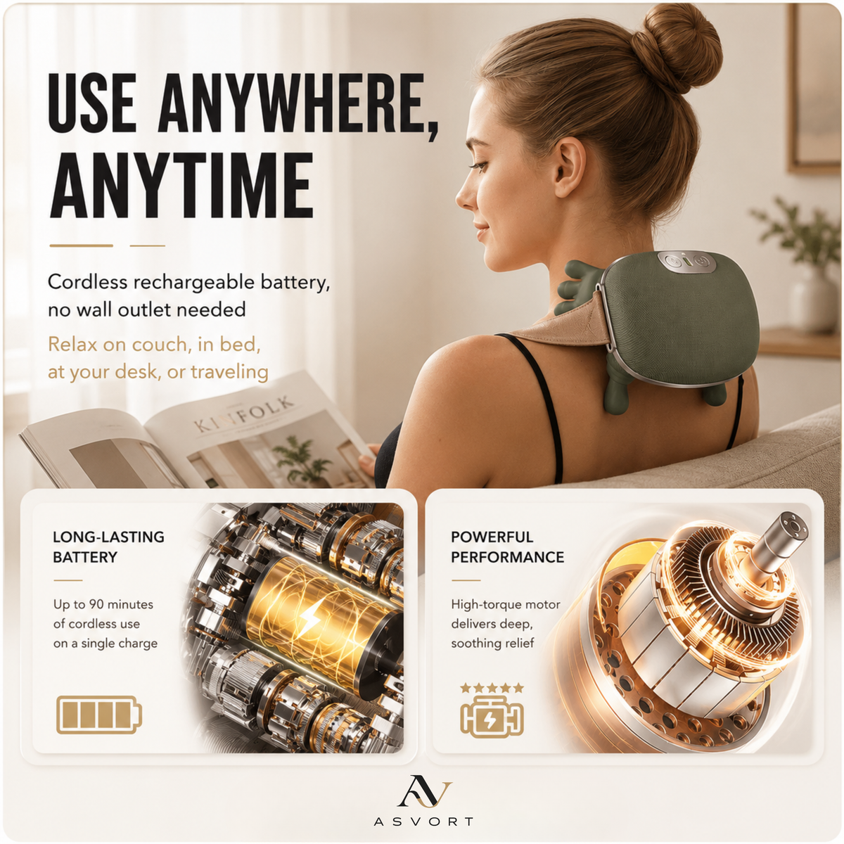 ASVORT™ Neck & Shoulder Massager – Heat & Massage