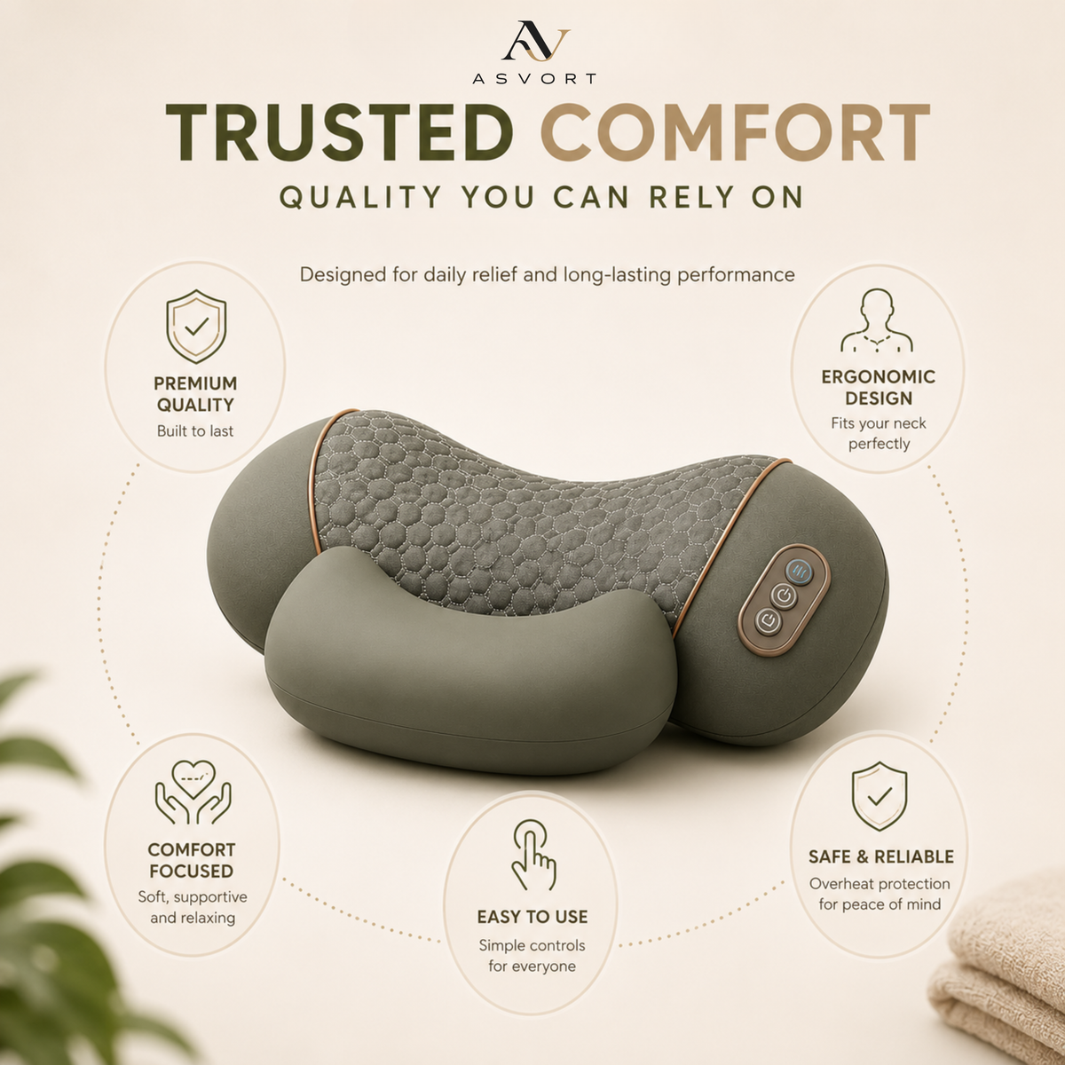 ASVORT™ 3-in-1 Heated Massage Pillow