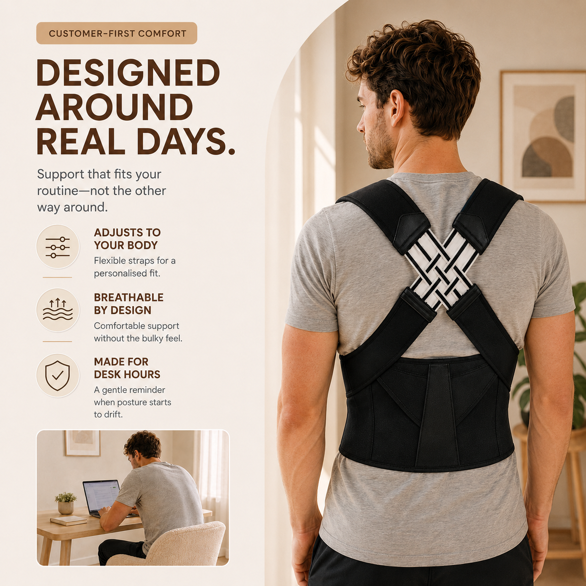 ASVORT™ Posture Pro Corrector – Adjustable Back & Shoulder Support Brace