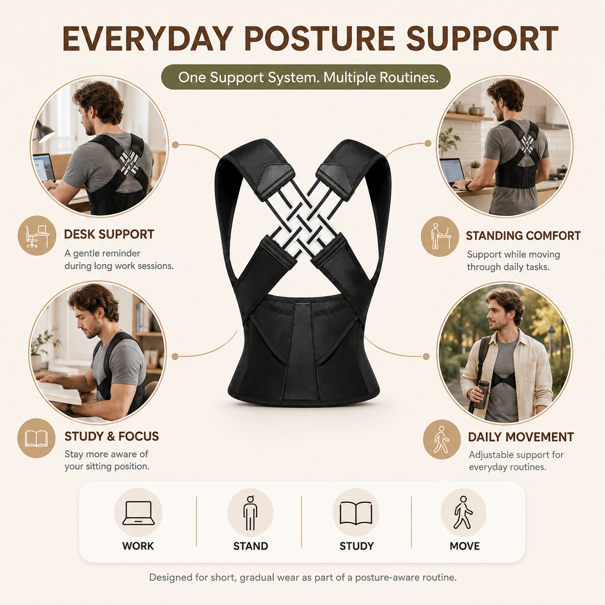 ASVORT™ Posture Pro Corrector – Adjustable Back & Shoulder Support Brace