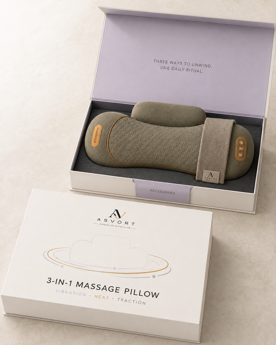 ASVORT™ 3-in-1 Heated Massage Pillow