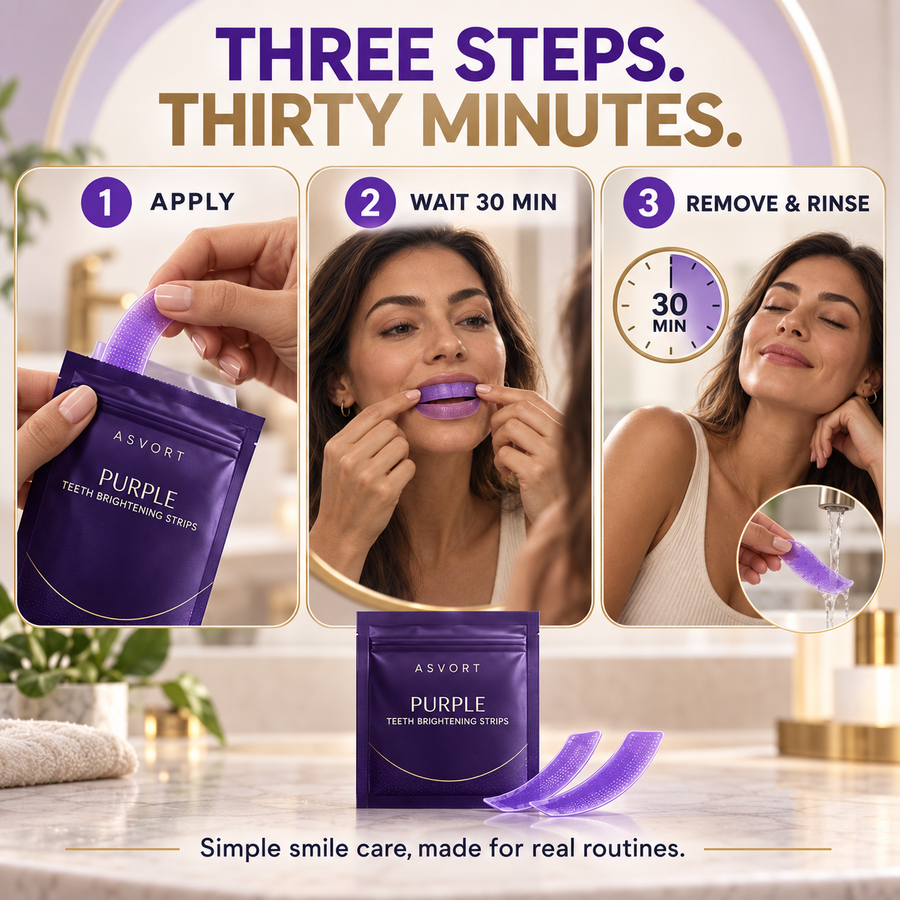 Asvort Purple Teeth Brightening Strips
