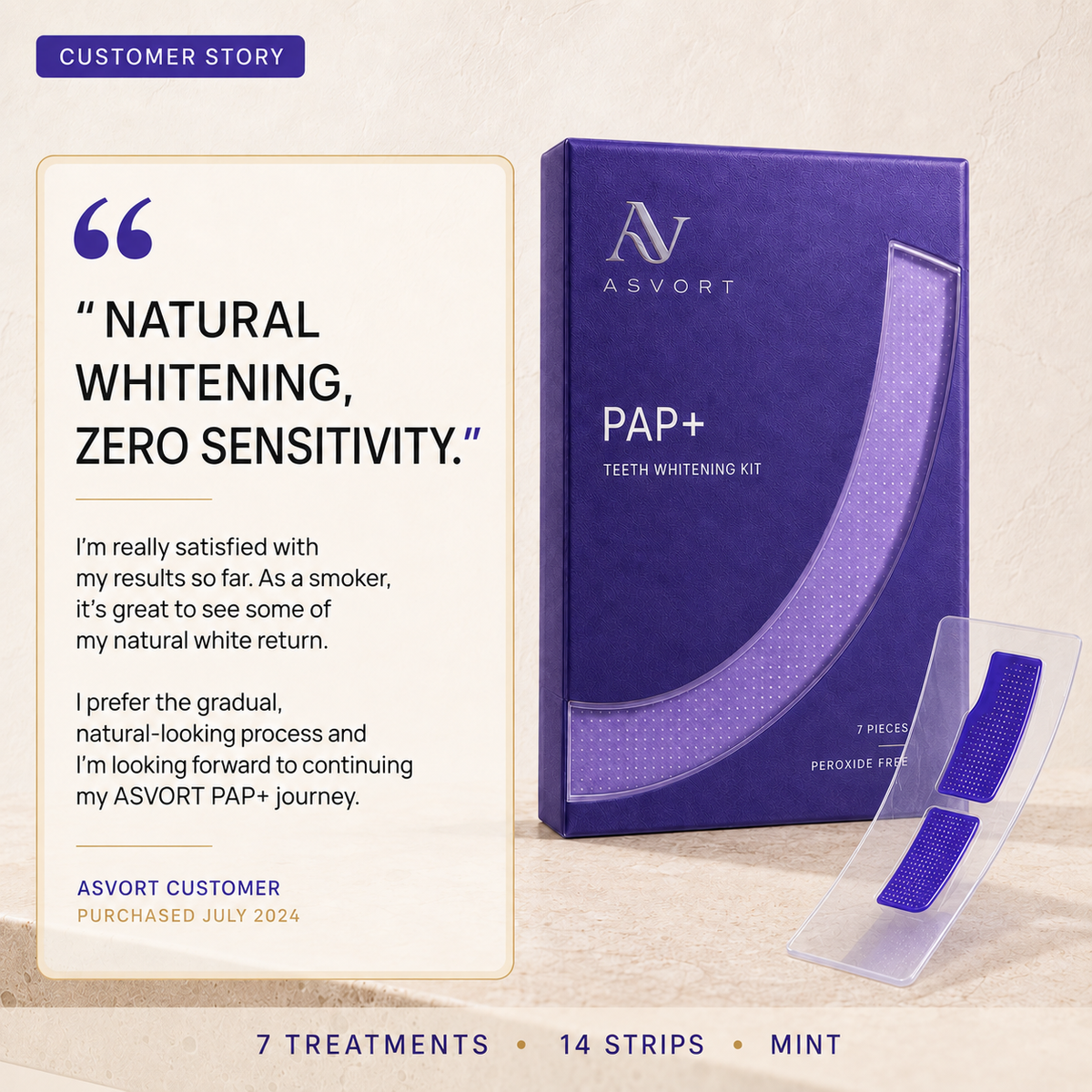 Asvort Purple Teeth Brightening Strips