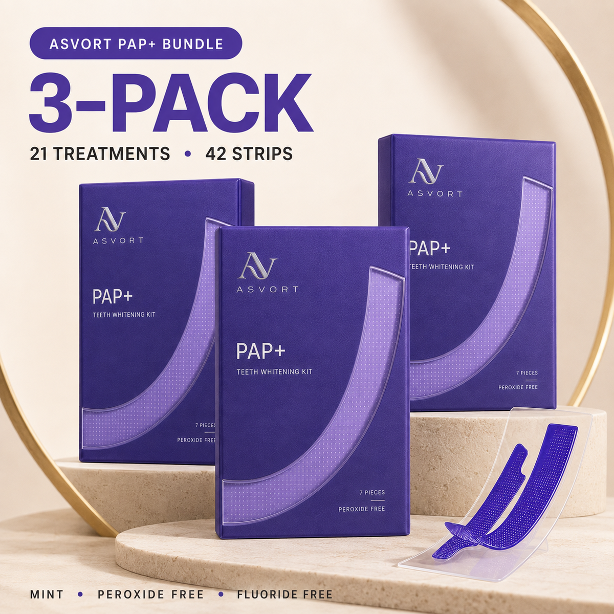 Asvort Purple Teeth Brightening Strips